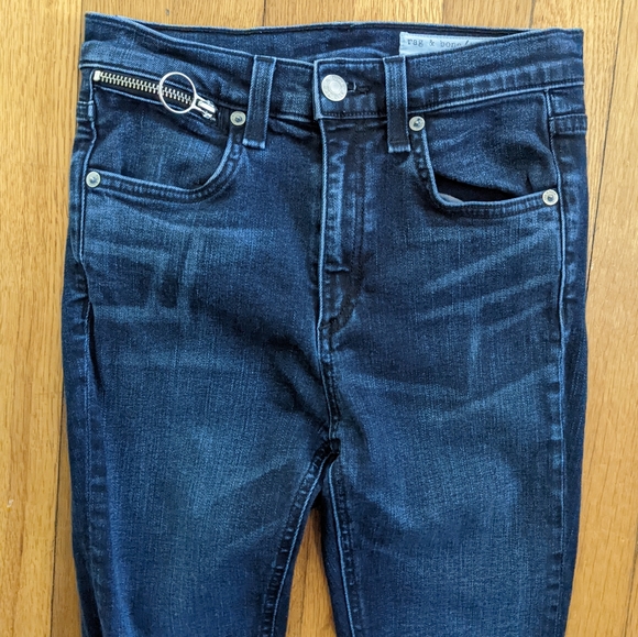 Rag & Bone O Ring Dive Capri skinny cropped zipper jeans 26 - Picture 4 of 10
